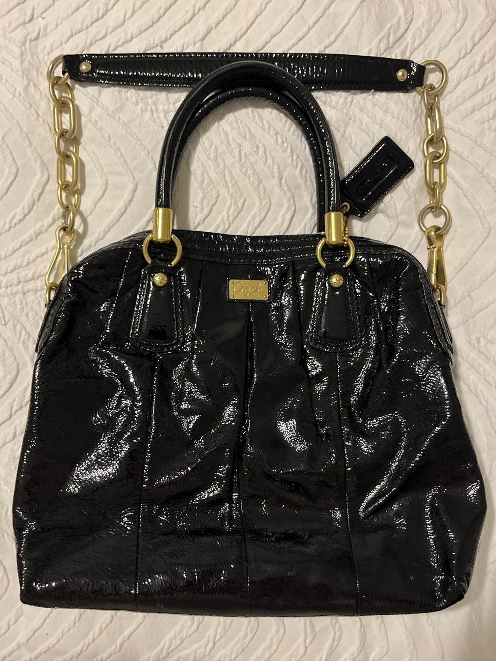 Coach Black Patent Leather Hand/Shoulder Bag